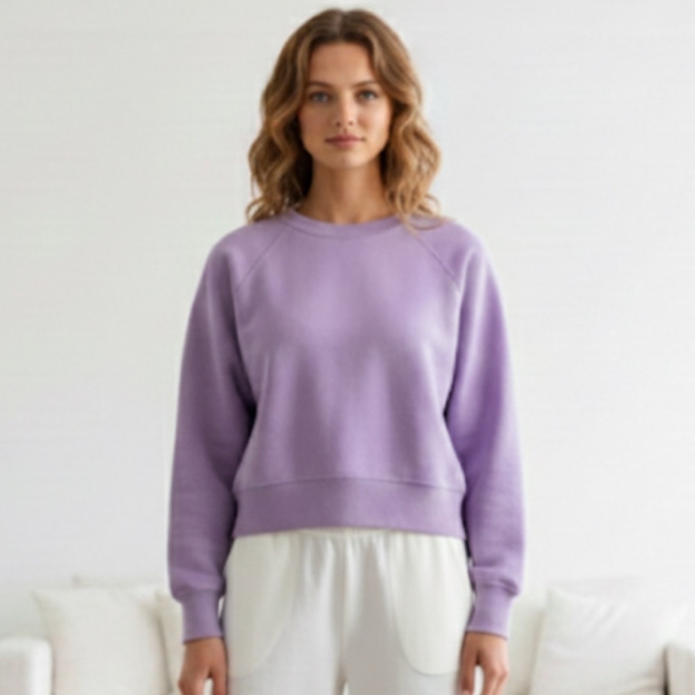 Vince Purple Lilac Cotton Crew Sweatshirt Medium